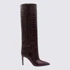 Paris Texas 85mm Mock-croc Stiletto Knee Boots In Brown