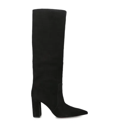Paris Texas Suede Anja Knee-high Boots 85 In Black