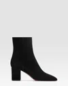 Paris Texas Suede Ankle Boot In Black