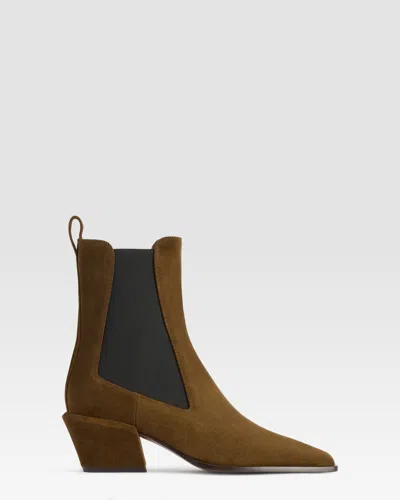 Paris Texas Suede Ankle Boot In Brown