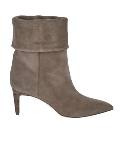 Paris Texas Suede Ankle Boots In Gray