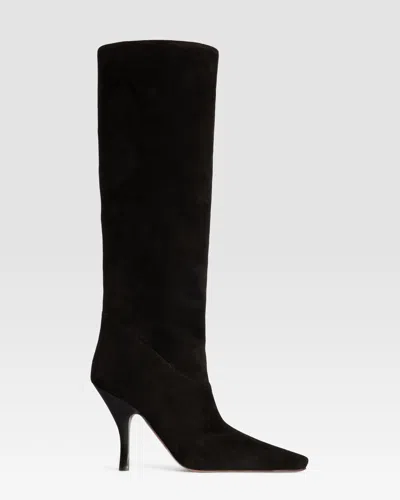 Paris Texas Suede Boot In Black