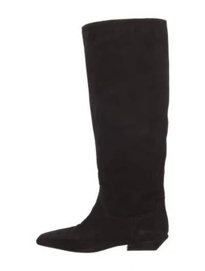Pre-owned Paris Texas Suede Boots In Black