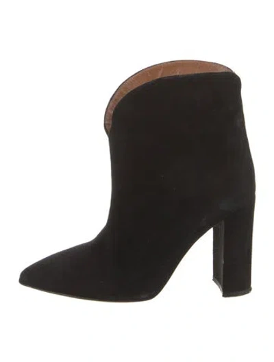 Pre-owned Paris Texas Suede Boots In Black