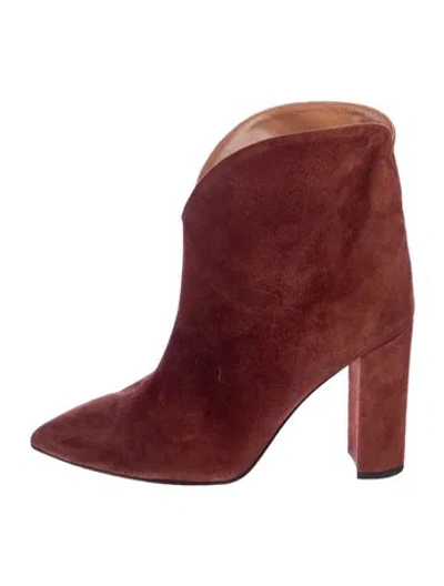 Pre-owned Paris Texas Suede Boots In Burgundy