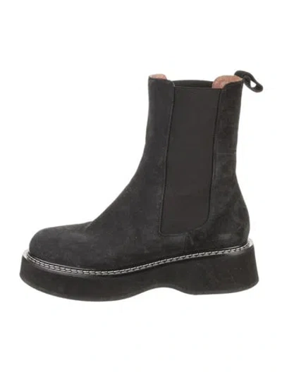Pre-owned Paris Texas Suede Chelsea Boots In Black