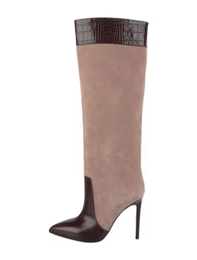 Pre-owned Paris Texas Suede Colorblock Pattern Boots In Pink