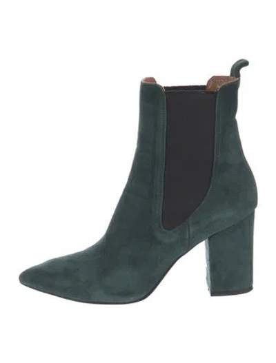 Pre-owned Paris Texas Suede Colorblock Pattern Chelsea Boots In Green