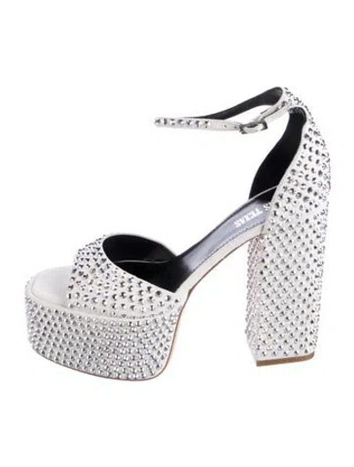 Pre-owned Paris Texas Suede Crystal Embellishments D'orsay Pumps In Gray