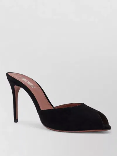 Paris Texas Suede Finish Open Toe Flat Sandals In Black