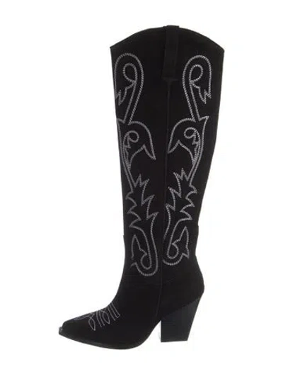 Pre-owned Paris Texas Suede Lace-up Boots In Black