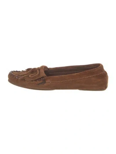 Pre-owned Paris Texas Suede Moccasins In Brown