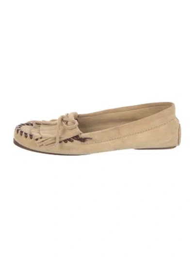 Pre-owned Paris Texas Suede Moccasins In Neutral