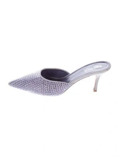 Pre-owned Paris Texas Suede Patterned Mules In Purple