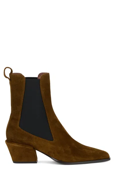 Paris Texas Suede Pointed-toe Chelsea Ankle Boot In Brown