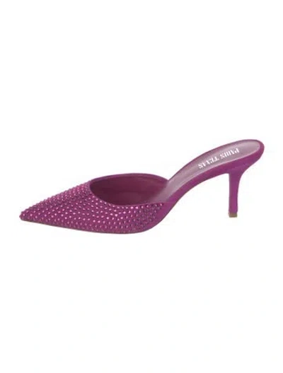 Pre-owned Paris Texas Suede Printed Mules In Purple