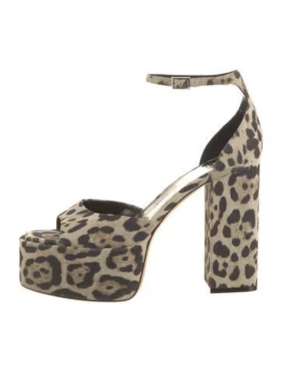 Pre-owned Paris Texas Suede Printed Sandals In Neutral