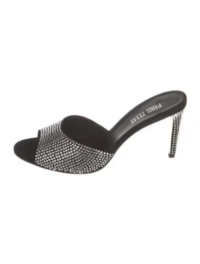 Pre-owned Paris Texas Suede Printed Slides In Black