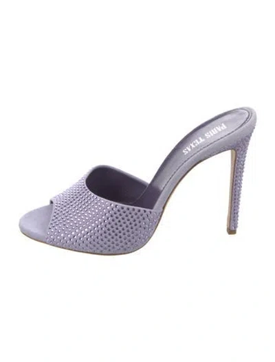 Pre-owned Paris Texas Suede Printed Slides In Purple