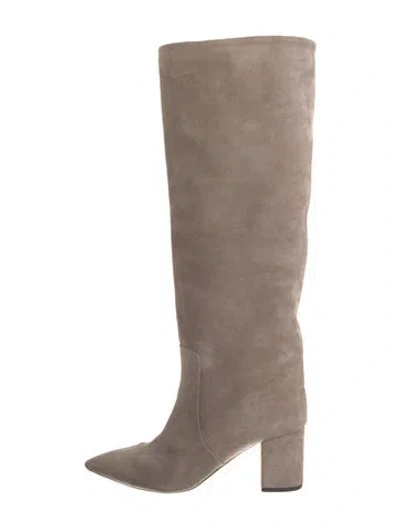 Pre-owned Paris Texas Suede Riding Boots In Neutral