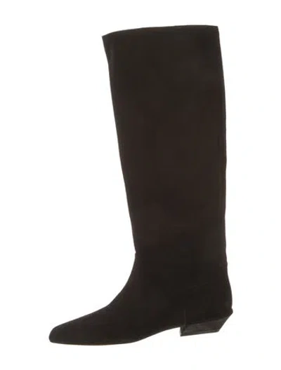 Pre-owned Paris Texas Suede Riding Boots W/ Tags In Black