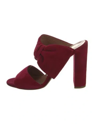 Pre-owned Paris Texas Suede Sandals In Burgundy