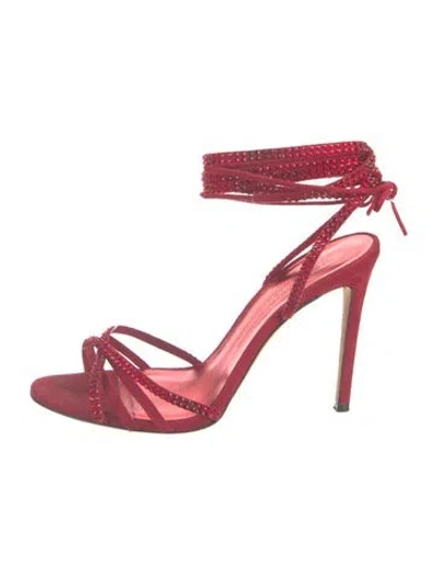 Pre-owned Paris Texas Suede Sandals In Red