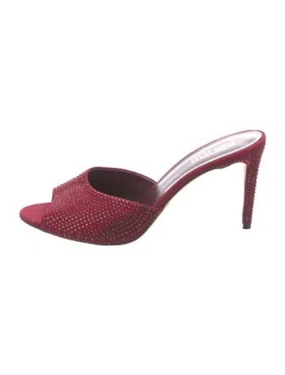 Pre-owned Paris Texas Suede Slides In Burgundy