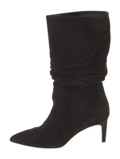 Pre-owned Paris Texas Suede Slouch Boots In Black