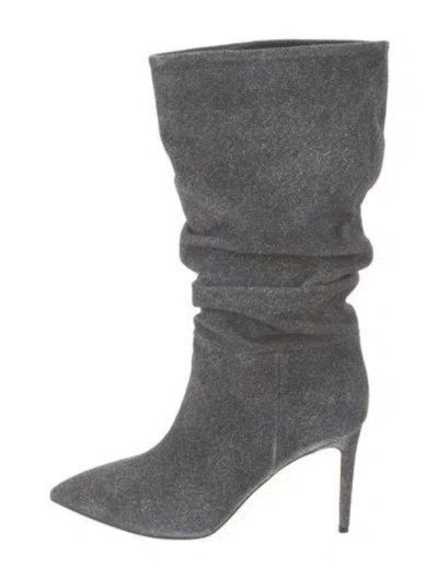 Pre-owned Paris Texas Suede Slouch Boots In Black