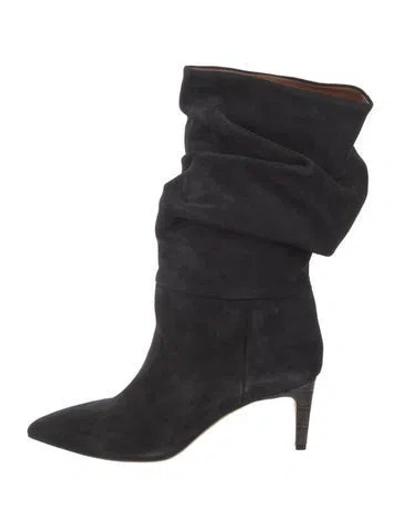 Pre-owned Paris Texas Suede Slouch Boots In Black