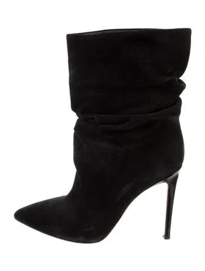 Pre-owned Paris Texas Suede Slouch Boots In Black