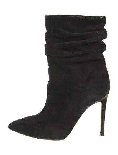 Pre-owned Paris Texas Suede Slouch Boots In Black