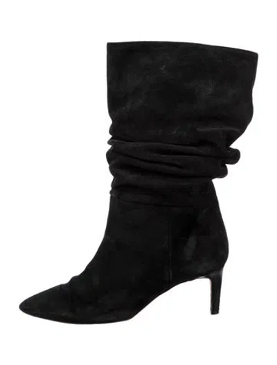 Pre-owned Paris Texas Suede Slouch Boots In Black