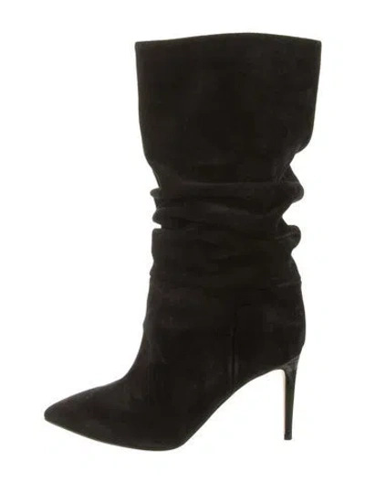 Pre-owned Paris Texas Suede Slouch Boots In Black