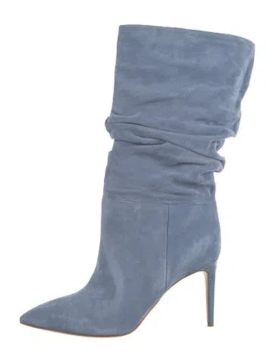 Pre-owned Paris Texas Suede Slouch Boots In Blue