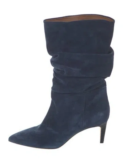Pre-owned Paris Texas Suede Slouch Boots In Blue