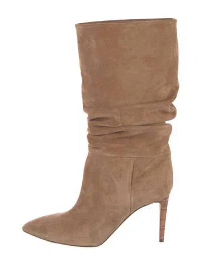 Pre-owned Paris Texas Suede Slouch Boots In Brown