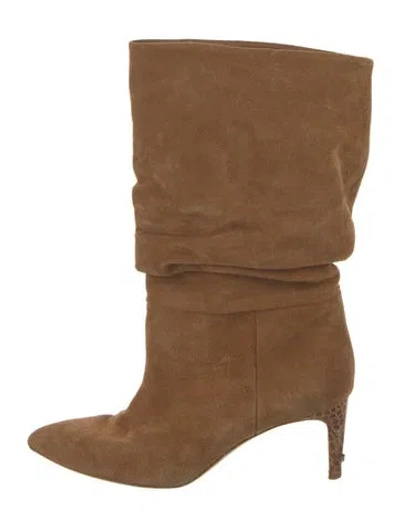 Pre-owned Paris Texas Suede Slouch Boots In Brown