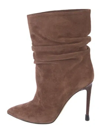 Pre-owned Paris Texas Suede Slouch Boots In Brown