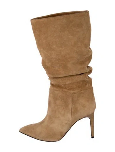 Pre-owned Paris Texas Suede Slouch Boots In Brown