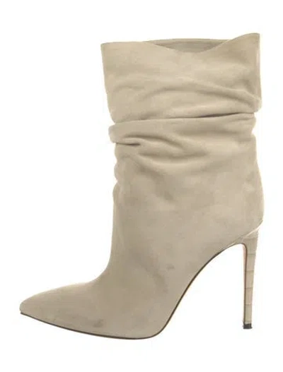 Pre-owned Paris Texas Suede Slouch Boots In Neutral