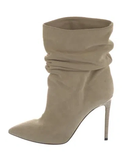 Pre-owned Paris Texas Suede Slouch Boots In Neutrals
