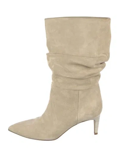 Pre-owned Paris Texas Suede Slouch Boots In Neutrals