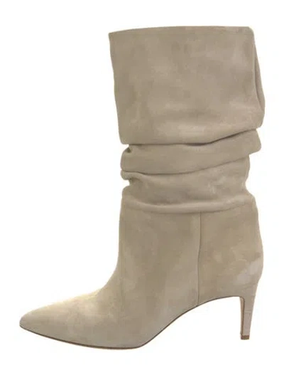 Pre-owned Paris Texas Suede Slouch Boots In Neutrals