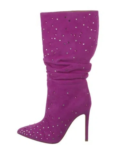Pre-owned Paris Texas Suede Slouch Boots In Pink