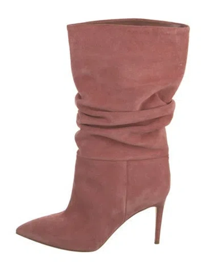 Pre-owned Paris Texas Suede Slouch Boots In Pink
