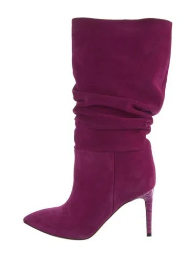 Pre-owned Paris Texas Suede Slouch Boots In Purple