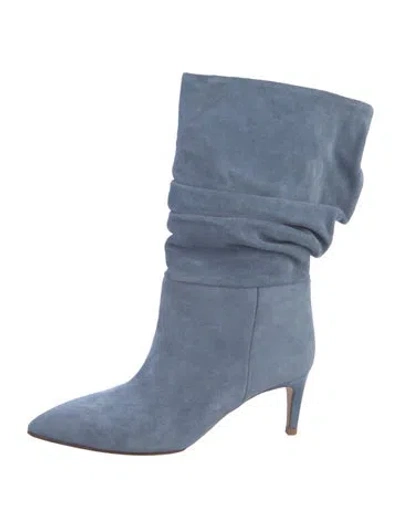 Pre-owned Paris Texas Suede Slouch Boots W/ Tags In Blue