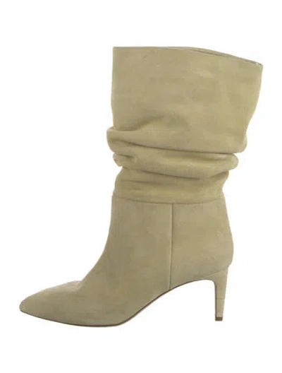Pre-owned Paris Texas Suede Slouch Boots In Yellow